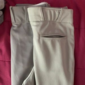 2 baseball pants grey for boy size large n one XL